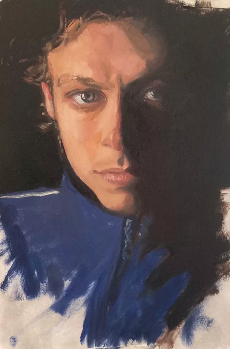 Portrait painting of Valentino Rossi